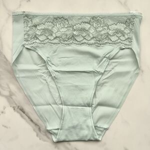 NWT SOMA VANISHING EDGE MICROFIBER WITH LACE HIGH-LEG BRIEF PANTY IN ANTIQUE GRE